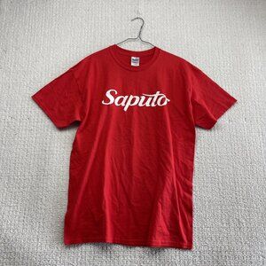 Y2K Saputo Dairy products Red T-shirt Men Sz L Quebec Canada Promo Workwear